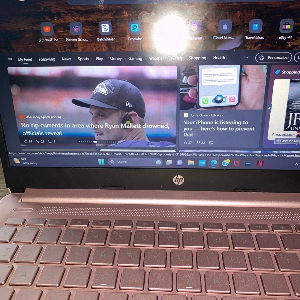 Hp rose gold laptop
